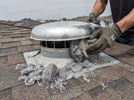 Cleaning Dryer Vent On Roof in Ravenna